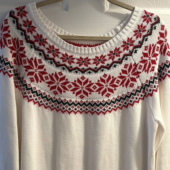 Women’s Kim Roger’s Ivory Fair isle Christmas Sweater in XL - Picture 2 of 10